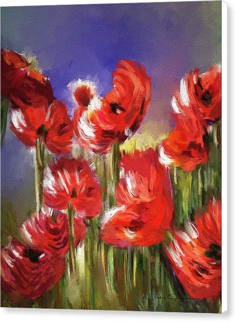 Abstract Poppies, Lest We Forget, Canvas painting
