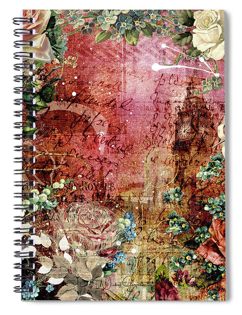 Flower Power - Antique Flower Garden - Spiral Notebook