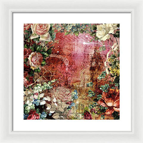 Flower Power - Antique Flower Garden - Framed Print