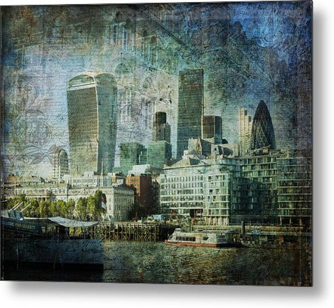 London Skyline Key Of Blue - Metal Print