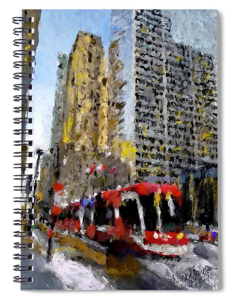 Street Car on King St Toronto Painting - Spiral Notebook