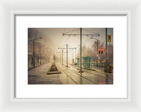 Fog Deserted Street - Framed Print