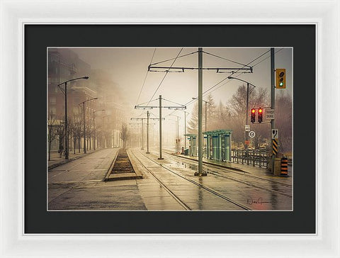Fog Deserted Street - Framed Print