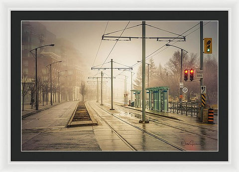 Fog Deserted Street - Framed Print