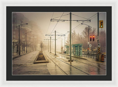 Fog Deserted Street - Framed Print
