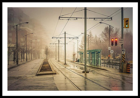 Fog Deserted Street - Framed Print