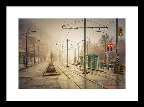 Fog Deserted Street - Framed Print