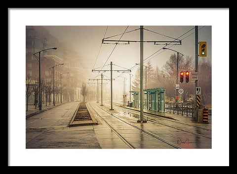 Fog Deserted Street - Framed Print