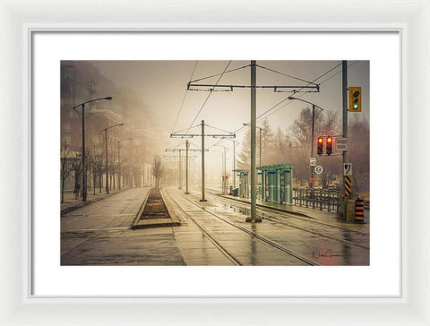 Fog Deserted Street - Framed Print