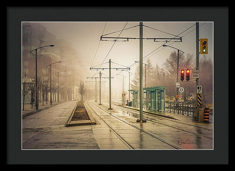 Fog Deserted Street - Framed Print