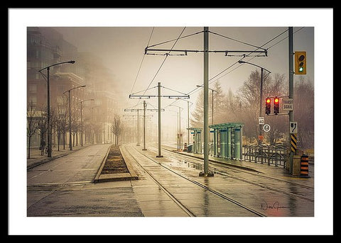 Fog Deserted Street - Framed Print