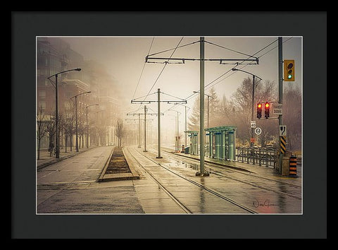 Fog Deserted Street - Framed Print