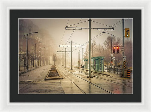 Fog Deserted Street - Framed Print