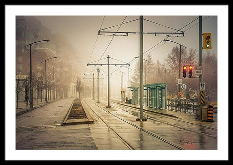 Fog Deserted Street - Framed Print