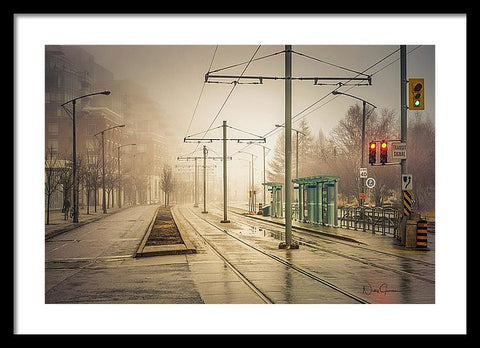 Fog Deserted Street - Framed Print