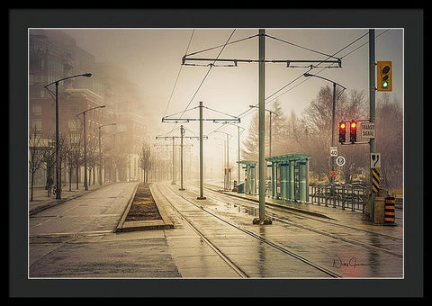 Fog Deserted Street - Framed Print