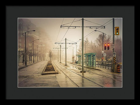 Fog Deserted Street - Framed Print