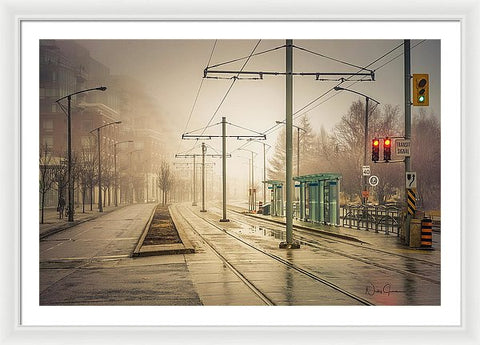 Fog Deserted Street - Framed Print