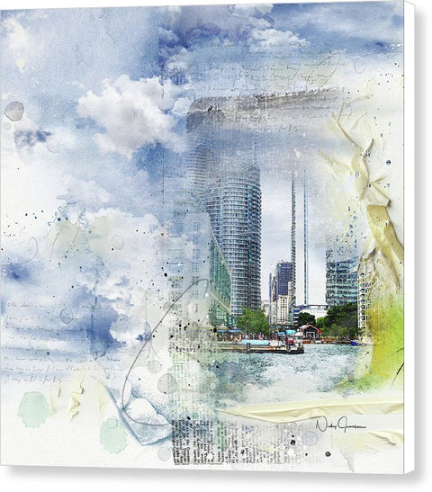 Toronto skyline painting by Nicky Jameson