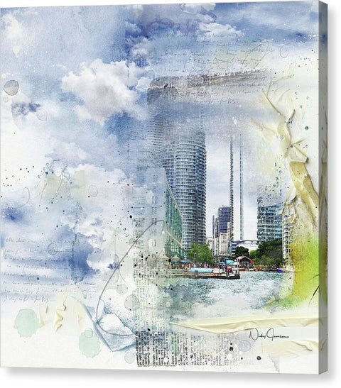 Toronto skyline painting by Nicky Jameson