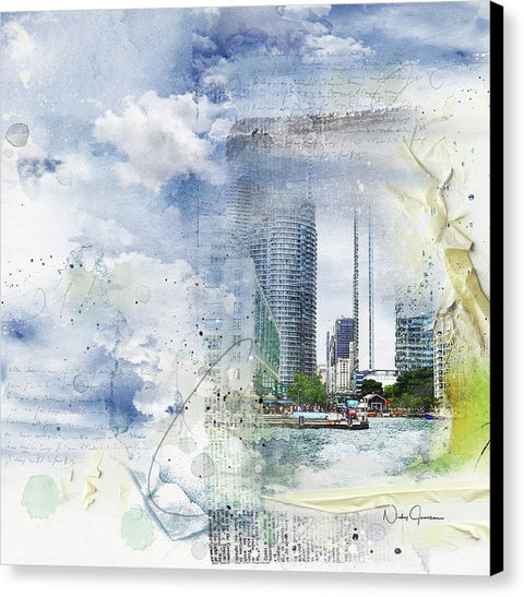 Toronto skyline painting by Nicky Jameson