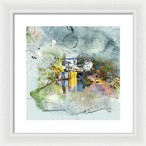 A Walk Along Towpath - Framed Print