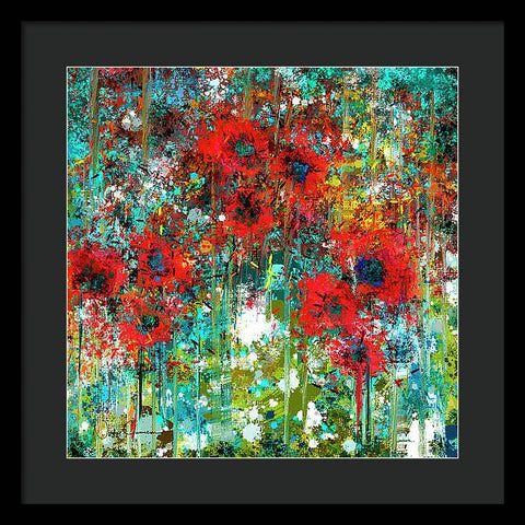 Poppies in a Field - Framed Print