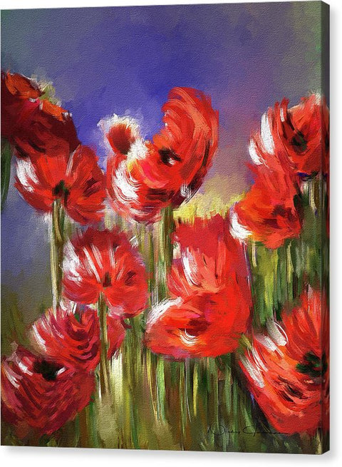 Abstract Poppies, Lest We Forget, Canvas painting