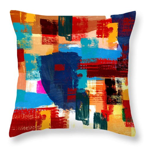 Abstract Textured Collage - Throw Pillow