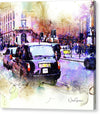 Black Cab on Streets of London - Canvas Print