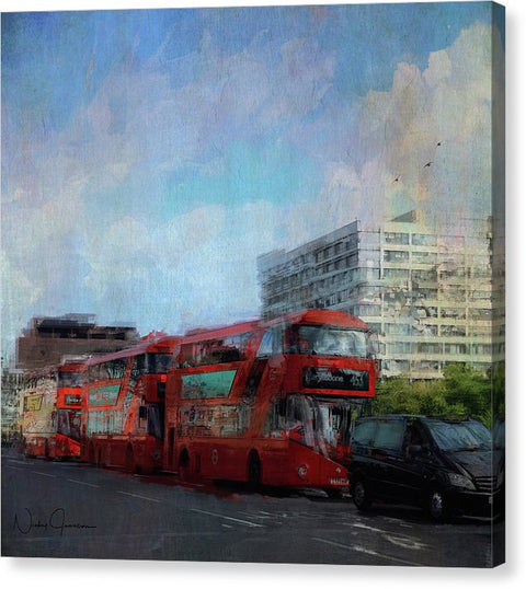 3 buses on westminster bridge - london wall art