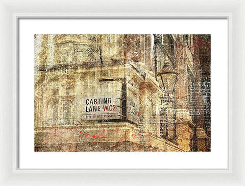 Carting Lane, Savoy Place - Framed Print