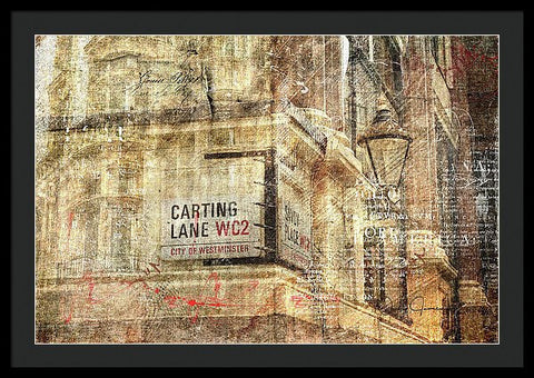 Carting Lane, Savoy Place - Framed Print