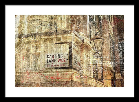 Carting Lane, Savoy Place - Framed Print