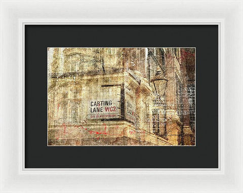 Carting Lane, Savoy Place - Framed Print