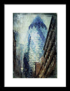 City Blue London Gherkin, Watercolour,London art wall