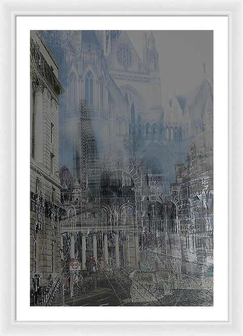 Comes The Night - City Dreamscape - Framed Print