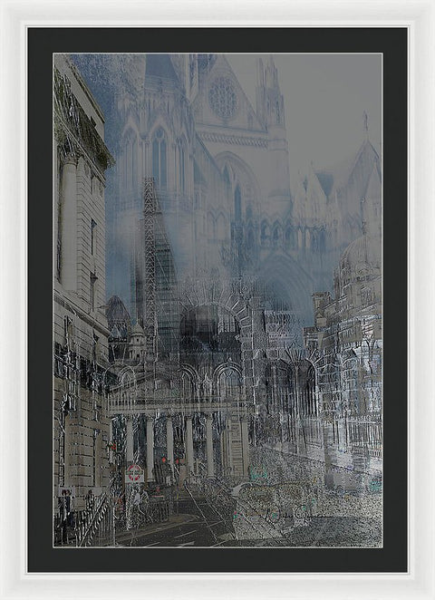 Comes The Night - City Dreamscape - Framed Print