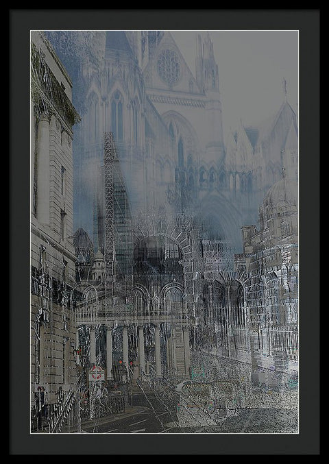 Comes The Night - City Dreamscape - Framed Print