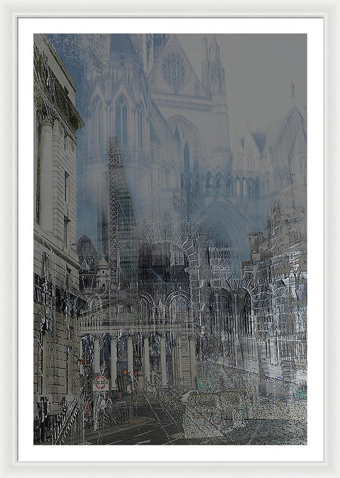 Comes The Night - City Dreamscape - Framed Print