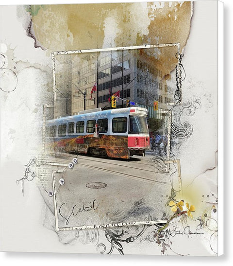 Downtown On King Street - Street Cars Canvas Print