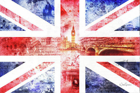 UK art, Union Jack Art, UK flag art, Great Britain art print by Nicky Jameson