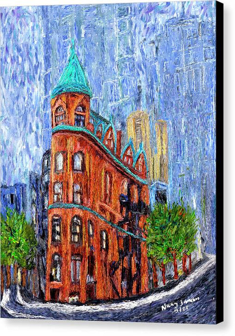 Flatiron Toronto Impressionist Oil - Canvas Print