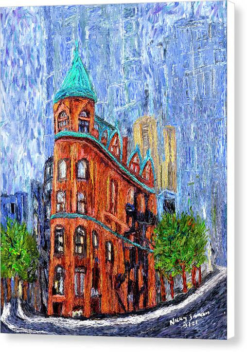 Flatiron Toronto Impressionist Oil - Canvas Print