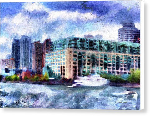 Harbourside - View from a Boat Canvas Print