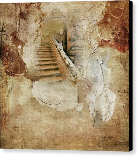 marble staircase showing historic totem