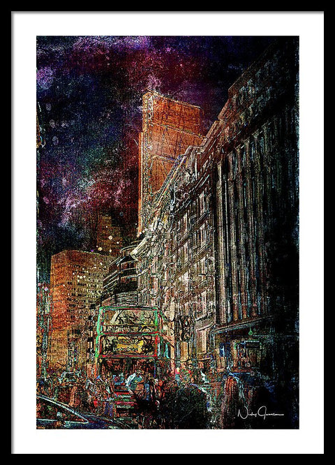 Night Bus - Framed Print