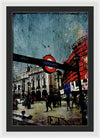 Piccadilly Underground Grunge - Framed Print