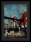Piccadilly Underground Grunge - Framed Print