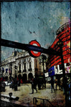Piccadilly Underground Grunge - Art Print